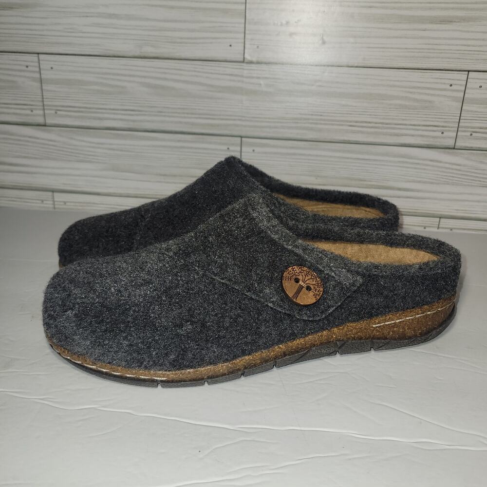 Ezra Slip-On Clogs Dark Grey Wool  Size 7.5